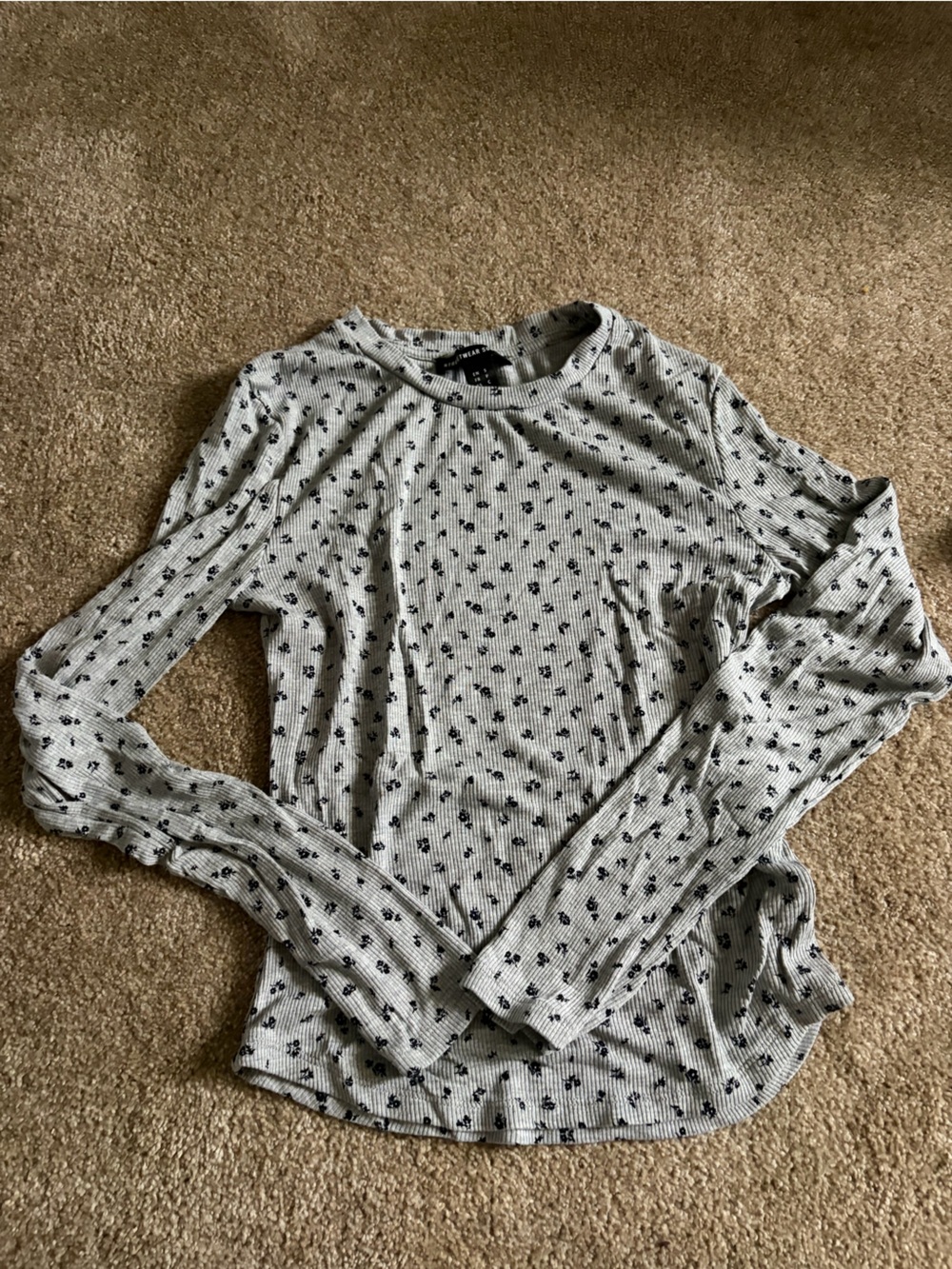 Streetwear Society Light Gray Ribbed Long Sleeve Tee